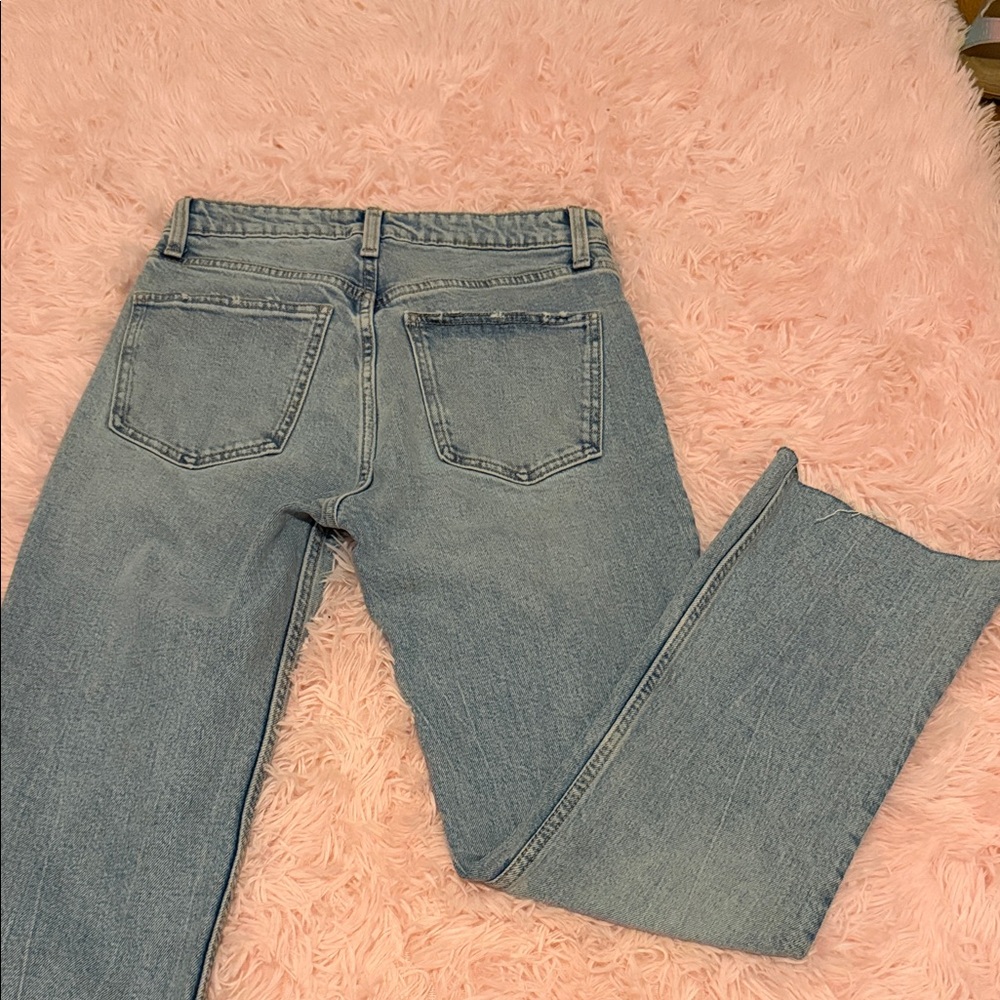 Zara Women's Sky Blue Straight Jeans - Picture 9 of 12